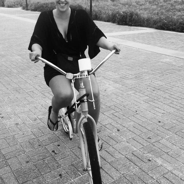 riding my bike black & white